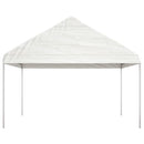 pavillon med tag 4,46x4,08x3,22 m polyethylen hvid