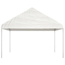 pavillon med tag 6,69x4,08x3,22 m polyethylen hvid