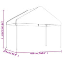 pavillon med tag 8,92x4,08x3,22 m polyethylen hvid