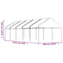 pavillon med tag 11,15x4,08x3,22 m polyethylen hvid