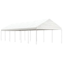 pavillon med tag 13,38x4,08x3,22 m polyethylen hvid