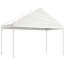 pavillon med tag 13,38x4,08x3,22 m polyethylen hvid