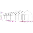 pavillon med tag 17,84x4,08x3,22 m polyethylen hvid