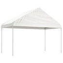 pavillon med tag 20,07x4,08x3,22 m polyethylen hvid