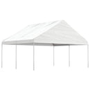 pavillon med tag 4,46x5,88x3,75 m polyethylen hvid