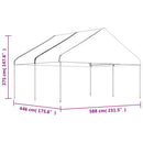 pavillon med tag 4,46x5,88x3,75 m polyethylen hvid