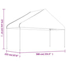 pavillon med tag 4,46x5,88x3,75 m polyethylen hvid