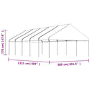 pavillon med tag 11,15x5,88x3,75 m polyethylen hvid