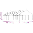 pavillon med tag 15,61x5,88x3,75 m polyethylen hvid