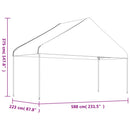 pavillon med tag 20,07x5,88x3,75 m polyethylen hvid