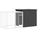 kaninbur 200x91x100 cm galvaniseret stål antracitgrå