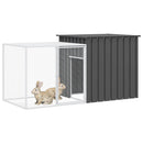 kaninbur 200x91x100 cm galvaniseret stål antracitgrå