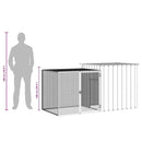 kaninbur 200x91x100 cm galvaniseret stål antracitgrå