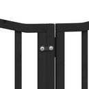 hundelåge med dør 12 paneler 600 cm foldbar poppeltræ sort