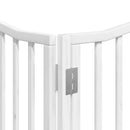 hundelåge med dør 6 paneler 480 cm foldbar poppeltræ hvid