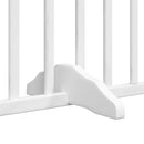 hundelåge med dør 8 paneler 640 cm foldbar poppeltræ hvid