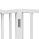 hundelåge med dør 8 paneler 640 cm foldbar poppeltræ hvid