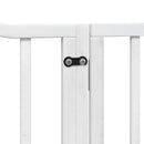 hundelåge med dør 10 paneler 800 cm foldbar poppeltræ hvid