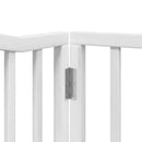 hundelåge med dør 10 paneler 800 cm foldbar poppeltræ hvid