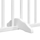 hundelåge med dør 6 paneler 480 cm foldbar poppeltræ hvid