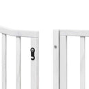 hundelåge med dør 6 paneler 480 cm foldbar poppeltræ hvid