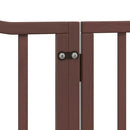 hundelåge med dør 8 paneler 640 cm foldbar poppeltræ brun
