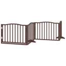 hundelåge med dør 12 paneler 960 cm foldbar poppeltræ brun