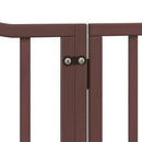 hundelåge med dør 12 paneler 960 cm foldbar poppeltræ brun