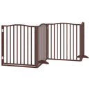 hundelåge med dør 6 paneler 480 cm foldbar poppeltræ brun