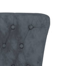 stol med høj ryg knapdesign velour mørkegrå