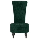 stol med høj ryg knapdesign velour mørkegrøn