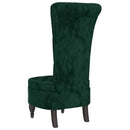 stol med høj ryg knapdesign velour mørkegrøn