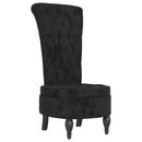 stol med høj ryg knapdesign velour sort