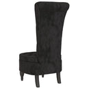 stol med høj ryg knapdesign velour sort