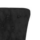 stol med høj ryg knapdesign velour sort