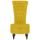 stol med høj ryg knapdesign velour gul