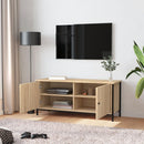 tv-bord med låger 102x35x45 cm konstrueret træ sonoma-eg