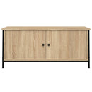 tv-bord med låger 102x35x45 cm konstrueret træ sonoma-eg
