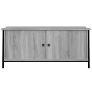 tv-bord med låger 102x35x45 cm konstrueret træ grå sonoma-eg