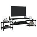 tv-bord 197x35x52 cm konstrueret træ sort