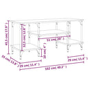 tv-bord 102x35x45,5 cm konstrueret træ grå sonoma-eg