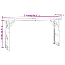 foldbart barbord 170x50x75/105 cm massivt grantræ