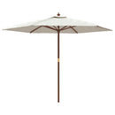 haveparasol med træstang 299x240 cm sandfarvet