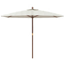 haveparasol med træstang 299x240 cm sandfarvet