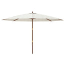 haveparasol med træstang 400x273 cm sandfarvet