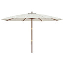 haveparasol med træstang 400x273 cm sandfarvet