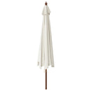 haveparasol med træstang 400x273 cm sandfarvet