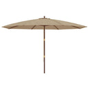 haveparasol med træstang 400x273 cm gråbrun