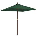 haveparasol med træstang 198x198x231 cm grøn