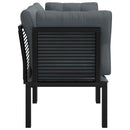 hjørnemoduler til havesofa 2 stk. m. hynder polyrattan sort grå